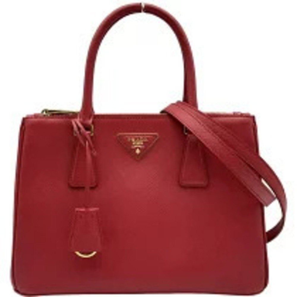 Prada Galleria Red Saffiano Leather Shoulder Bag